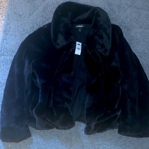 Gorgeous brand new black faux fur coat
